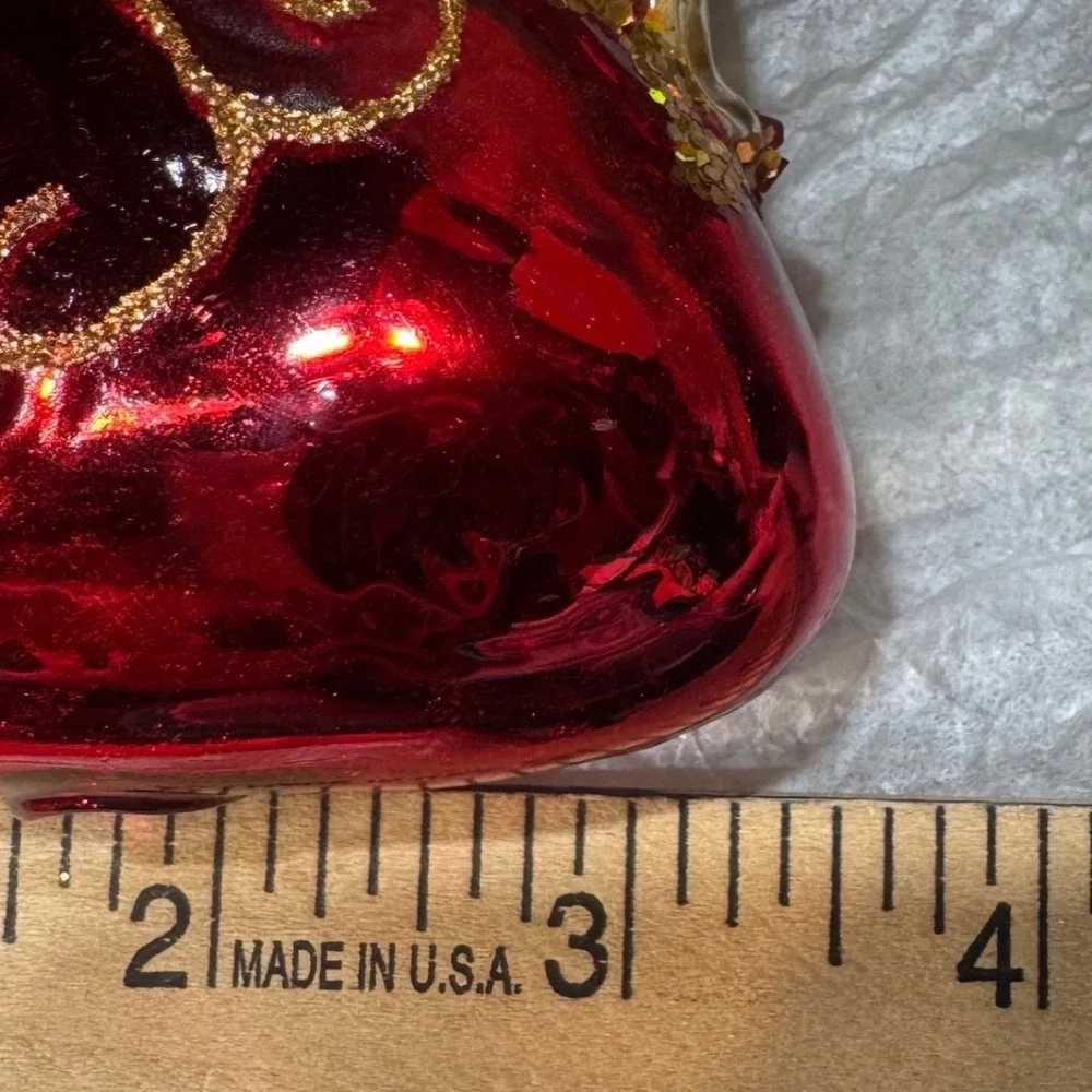 Red Glass Purse‎ Christmas Ornament 3.5